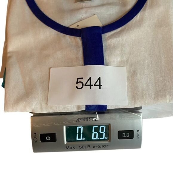 Jaclyn Smith Womens Linen Tunic Button Down Size XL Beachy Color Block L… - Picture 9 of 9